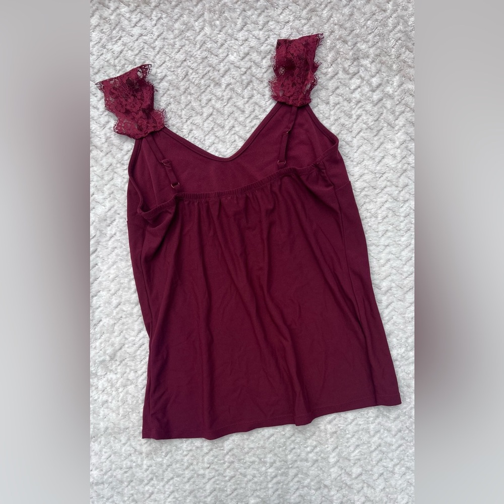 Willow & Root Burgundy Bohemian Camisole Lace Whimsygoth Elegant Fairycore XS - Picture 3 of 9